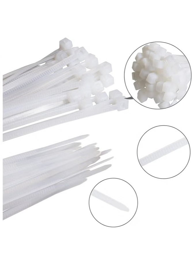4 Inch Zip Ties Self Locking 100 Pieces White Nylon Cable Ties Wraps Straps for Indoor and Outdoor - Image 3