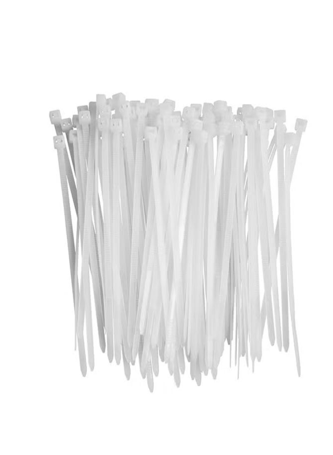 4 Inch Zip Ties Self Locking 100 Pieces White Nylon Cable Ties Wraps Straps for Indoor and Outdoor - Image 1