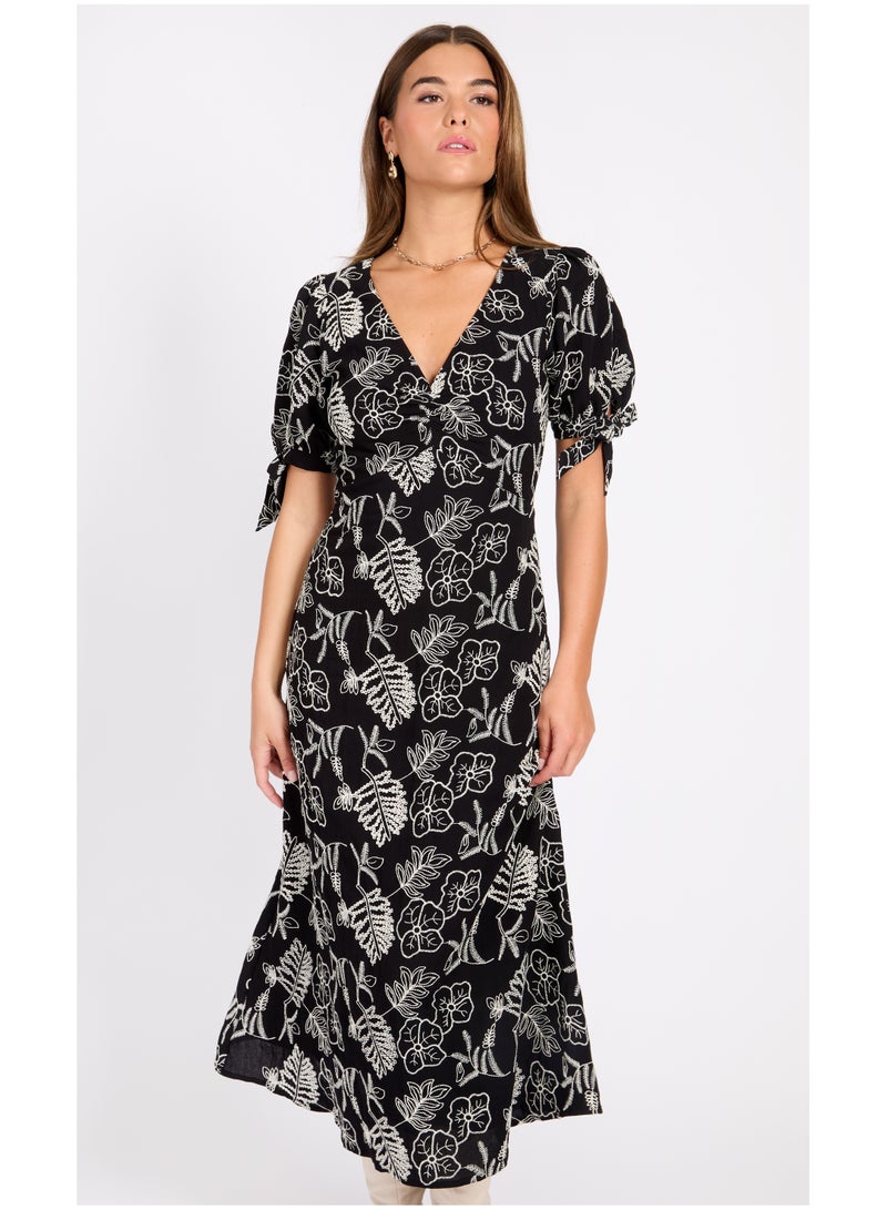 ليتل مسترس فستان ميدي بطبعة زهور - Image 1