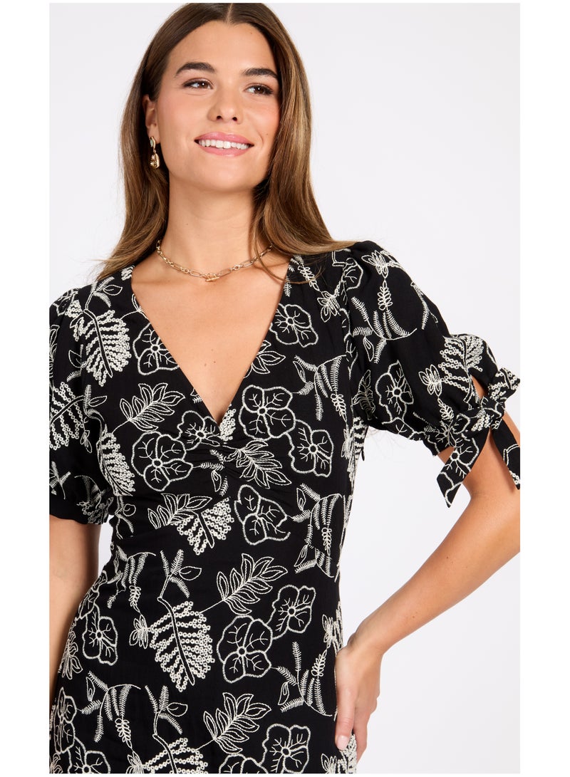 ليتل مسترس فستان ميدي بطبعة زهور - Image 3