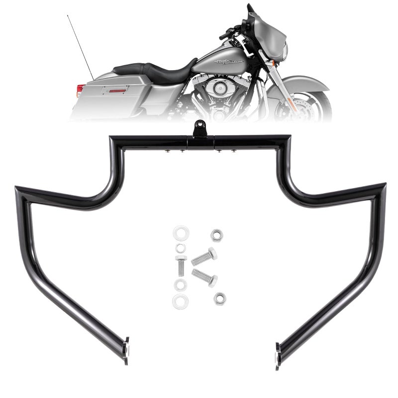 Kinglemc Crash Bar Engine Guard Highway Bar for Harley Davidson Touring Road Glide Road King Street Glide Electra Glide CVO and Trike Models Fit for Touring 20092025 Gloss Black