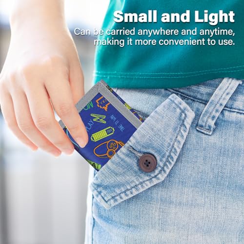 JONYEE Kids Wallets for Boys and Girls Ages 4-18 Trifold, Toddler/Youth Wallet for Boys Age 5-7 with Zippered Coin Pocket and Card Holders, Novelty Wallet for Childrens Birthday Gifts - Blue Gamepad - Image 4