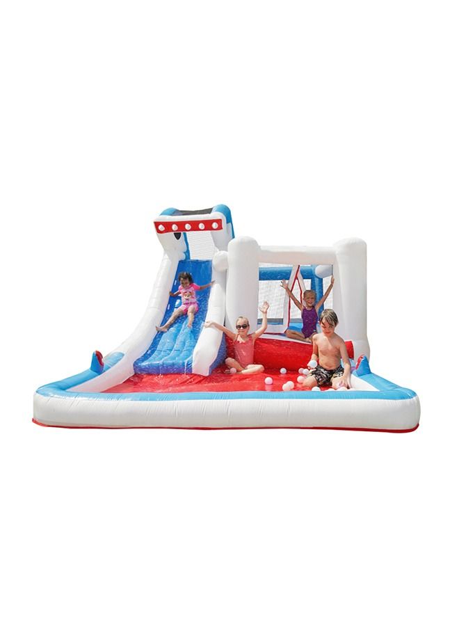 JSAITOYS Lovely Shark Air Bounce House Combo Slide With Pool Inflatable Playground Trampoline For Backyard Kids Water Park - Image 1