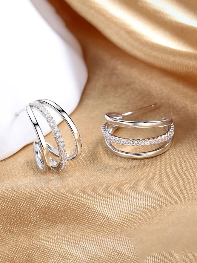 Styli  Triple Hoop Earrings for Women | Best Price UAE