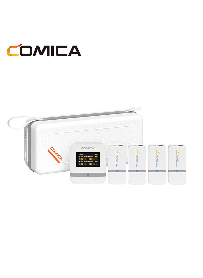 COMICA Vimo Q 2.4GHz Wireless Lavalier Microphone System Clip-on Microphone with Large Screen 200m Transmission Range Noise Reduction 16h Duration  - Image 1