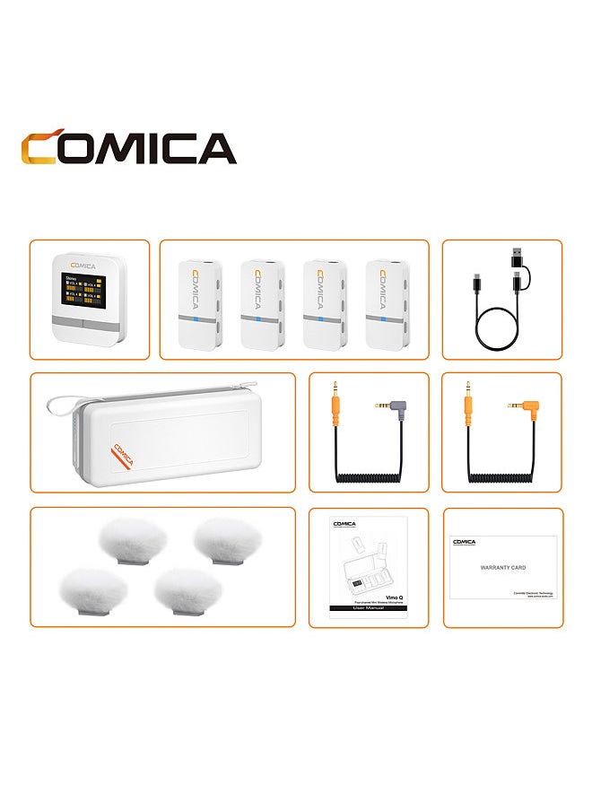 COMICA Vimo Q 2.4GHz Wireless Lavalier Microphone System Clip-on Microphone with Large Screen 200m Transmission Range Noise Reduction 16h Duration  - Image 3
