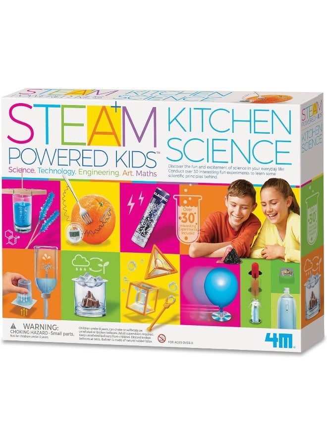 4M STEAM Powered Kids Kitchen Science Kit – Over 30 Fun Experiments for Fruit Clocks, Air-Hovercraft, Water Fountain & More – Educational Kitchen Chemistry STEM Activity Ages 8+ / 00-05533 - Image 1