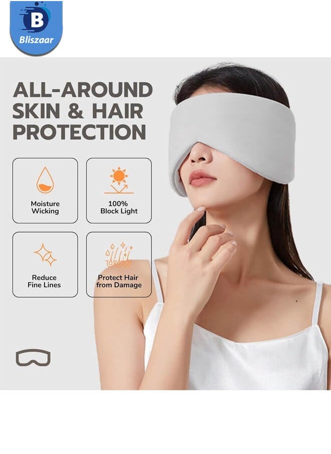 Bliszaar Sleep Eye Mask for Side Sleepers with Soundproof Ear Covers and Earplugs Set, Cooling Blackout Eye Mask for Sleeping, Dual-Sided All-Season Travel Sleep Mask for Women Men, Adjustable Large Size Blindfold Fits All Heads，Grey  - Image 3