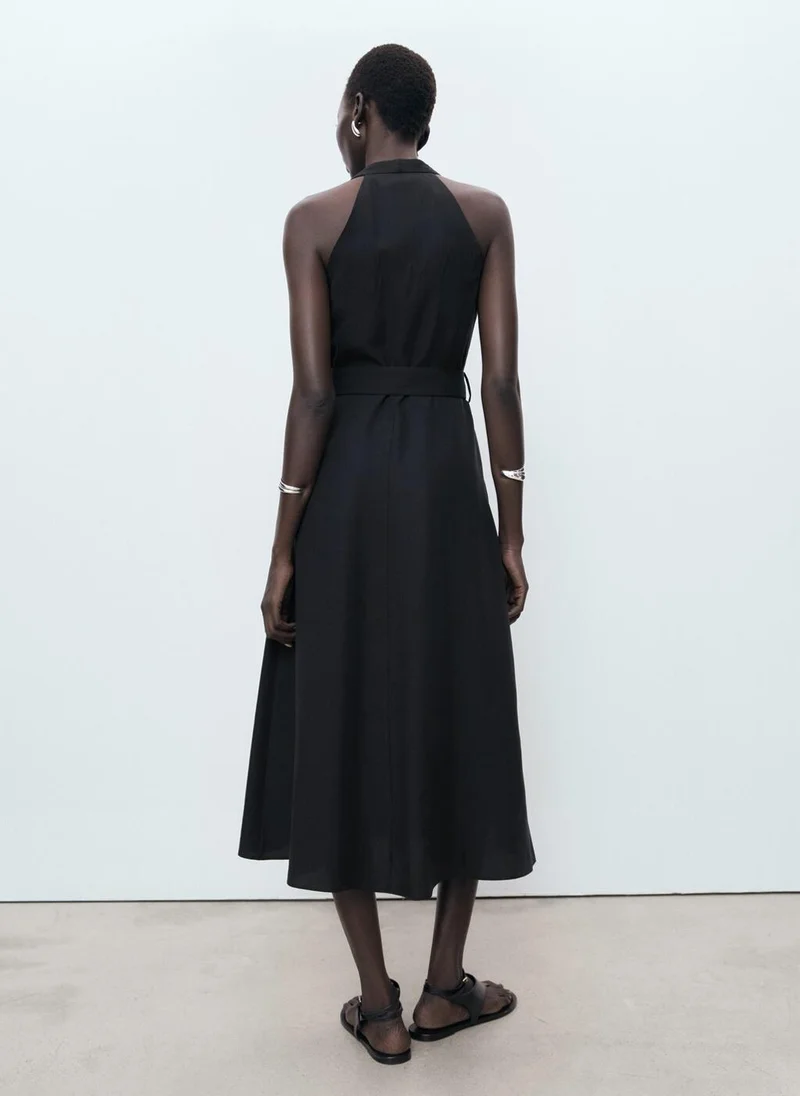 مانجو Lyocell dress with belt