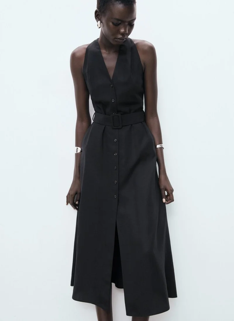 مانجو Lyocell dress with belt