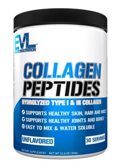 EVLUTION NUTRITION Collagen Peptides Hydrolyzed Type I & III Collagen Unflavored 11.64 oz (330 g)  - Image 1