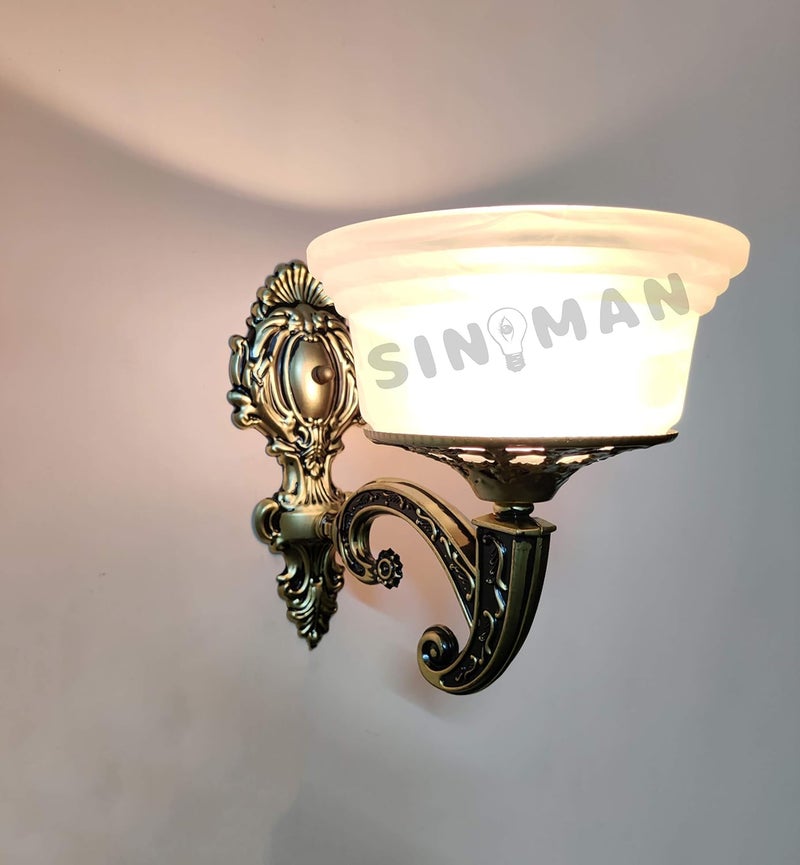 SINOMAN VD1086 Antique Designer Circular Single Wall Light Lamp Sconce GoldenAC - Image 1
