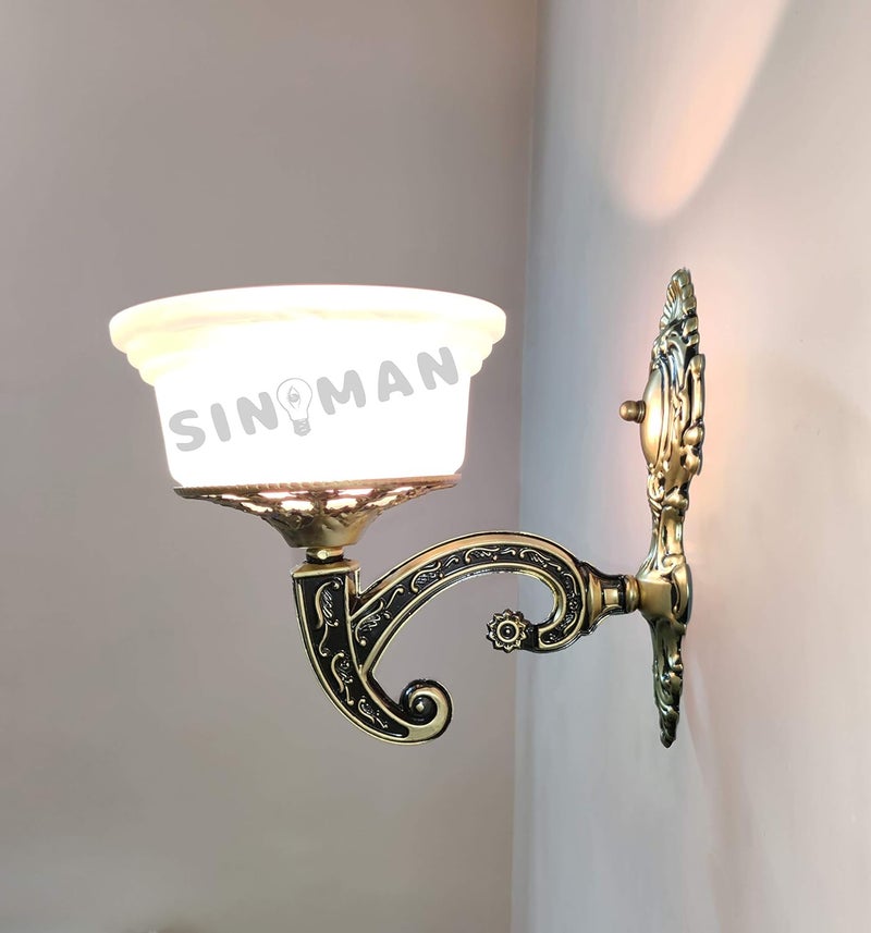 SINOMAN VD1086 Antique Designer Circular Single Wall Light Lamp Sconce GoldenAC - Image 2