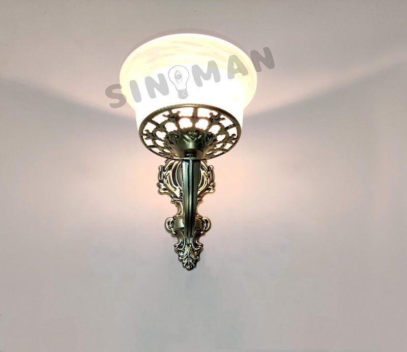 SINOMAN VD1086 Antique Designer Circular Single Wall Light Lamp Sconce GoldenAC - Image 4
