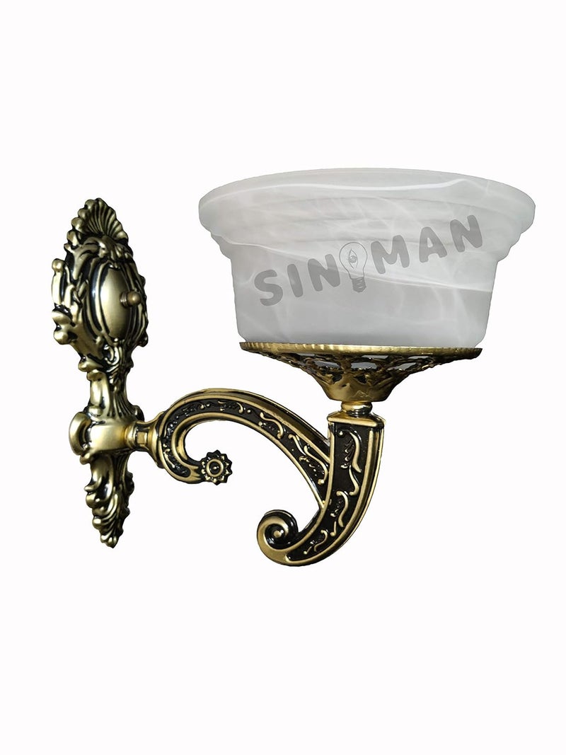 SINOMAN VD1086 Antique Designer Circular Single Wall Light Lamp Sconce GoldenAC - Image 5