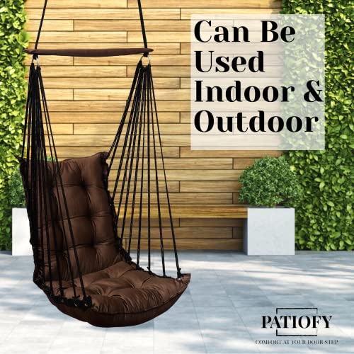 Patiofy Jhula for Balcony, Swing for Balcony for Adult/Jhoola for Home/Wooden Swing Indoor/Hammock/Suitable for Indoor & Outdoor/ 120Kgs Weight Bearing Capacity (Light Brown) by Patiofy - Image 5