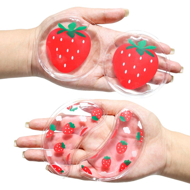 مجموعة 4 قطع من حزمة الثلج الجل للعيون قابلة لإعادة الاستخدام كمادات باردة وساخنة للعيون حزمة ثلج للعيون وسادات تبريد للعيون للتعب والتورم والاحمرار والهالات السوداء والعيون المنتفخة والتعافي بعد الجراحة