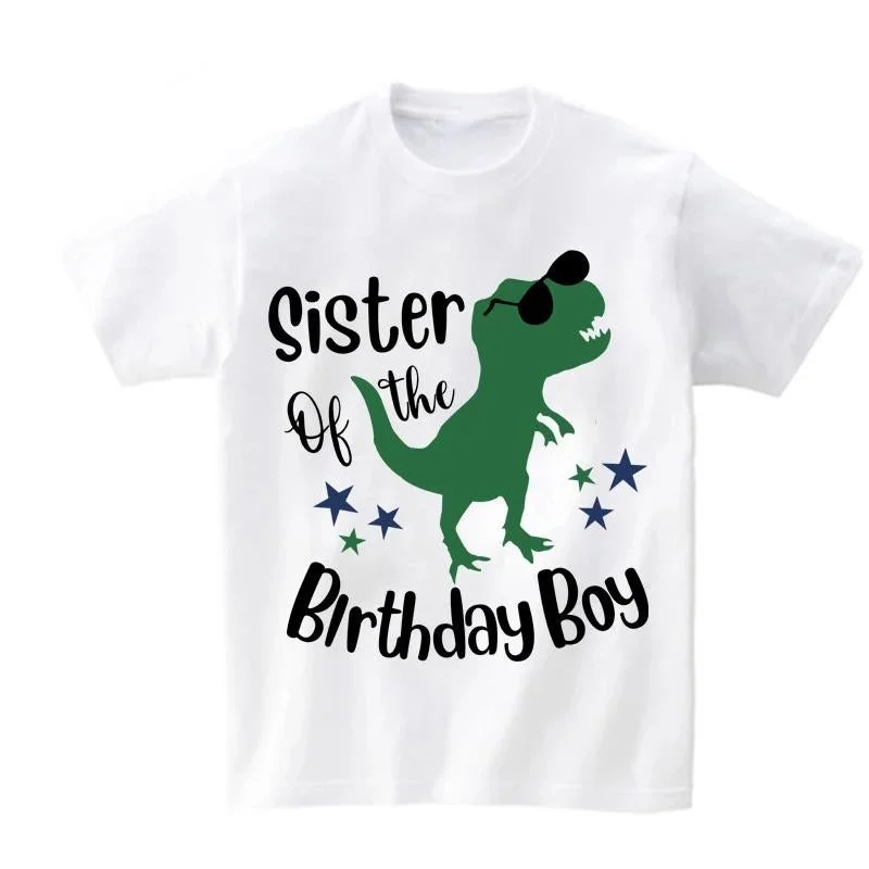 Matching Family Outfits  Matching Family Outfits - Sister of the birthday boy- baby T-Shirt -White for Women | Best Price UAE