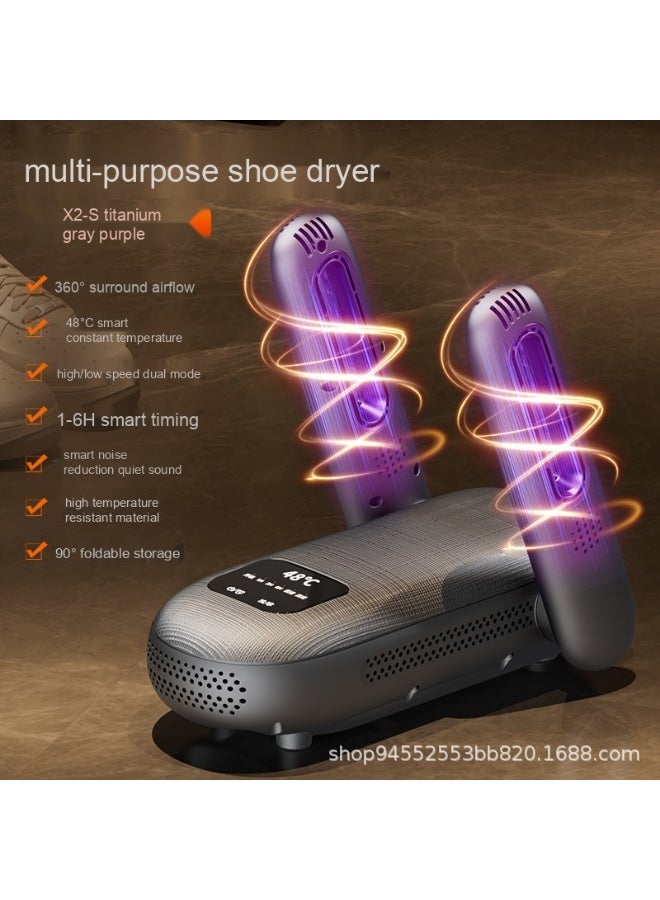 Portable and Foldable Shoe Dryer with Timer, Constant Temperature, Dehumidifying and Odor Removal, Dual-V Shoe Drying Magic Tool