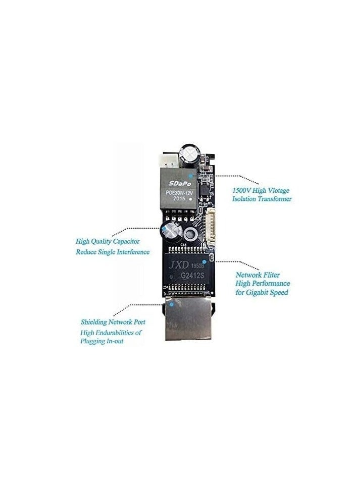 Reacon Type C PoE Splitter 5V 3A, IEEE 802.3(AF/AT) Standard, 10/100/1000Mbps Type C Power Over Ethernet Splitter With RJ45 port And TYPEC Port - Image 2