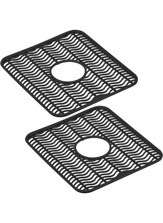 DecorRack 2 Black Sink Protectors for Kitchen, 12" x 11" Dish Rack, Protect Sink from Stains, Damage, Scratches, Dishwasher Safe Grid, Mat, for Kitchen (2 Pack, Black) - Image 2