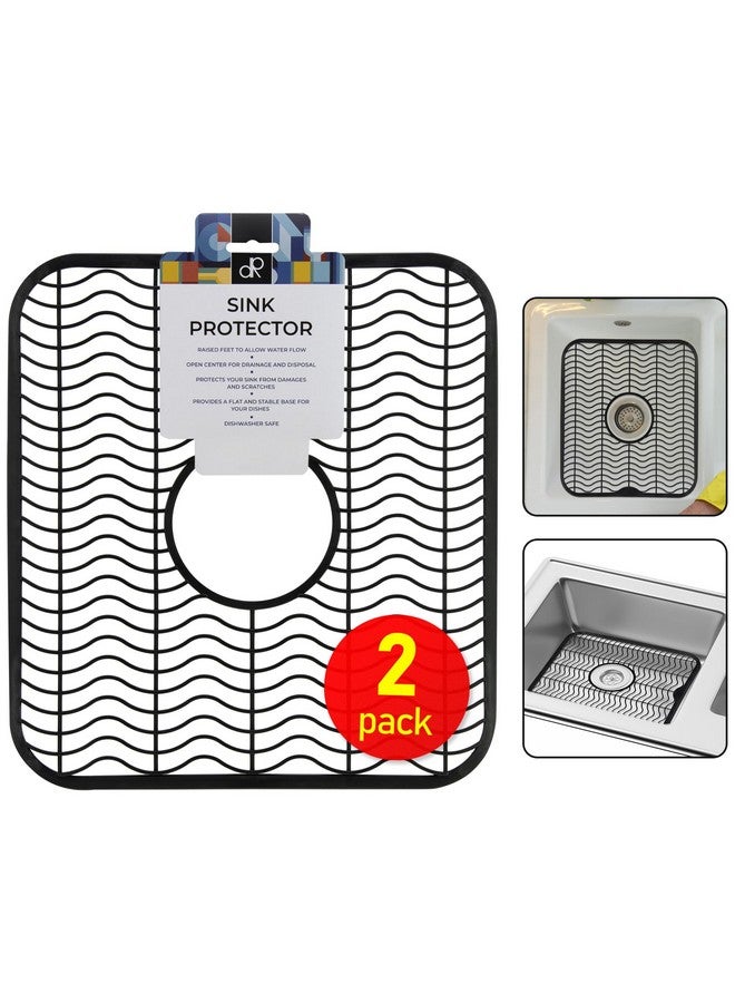 DecorRack 2 Black Sink Protectors for Kitchen, 12" x 11" Dish Rack, Protect Sink from Stains, Damage, Scratches, Dishwasher Safe Grid, Mat, for Kitchen (2 Pack, Black) - Image 5