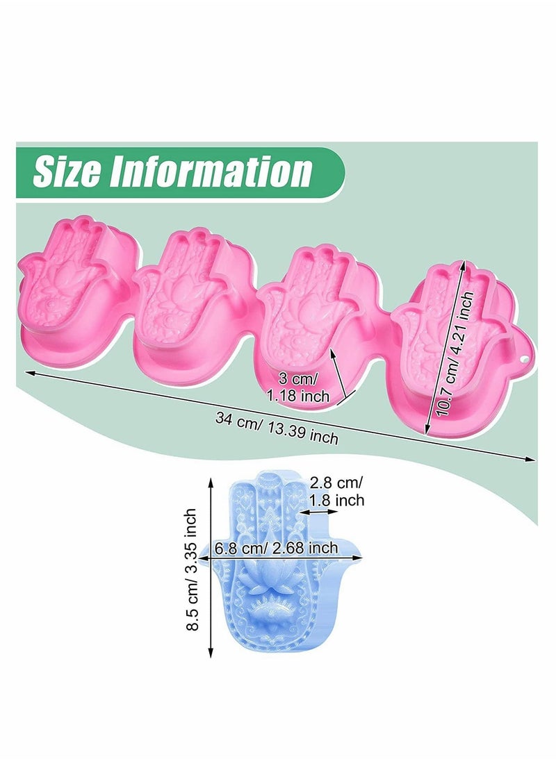 Y&D Silicone Soap Molds, 4 Cavities Hand of Fatima Molds Lotus in The Palm Mold  - Image 3