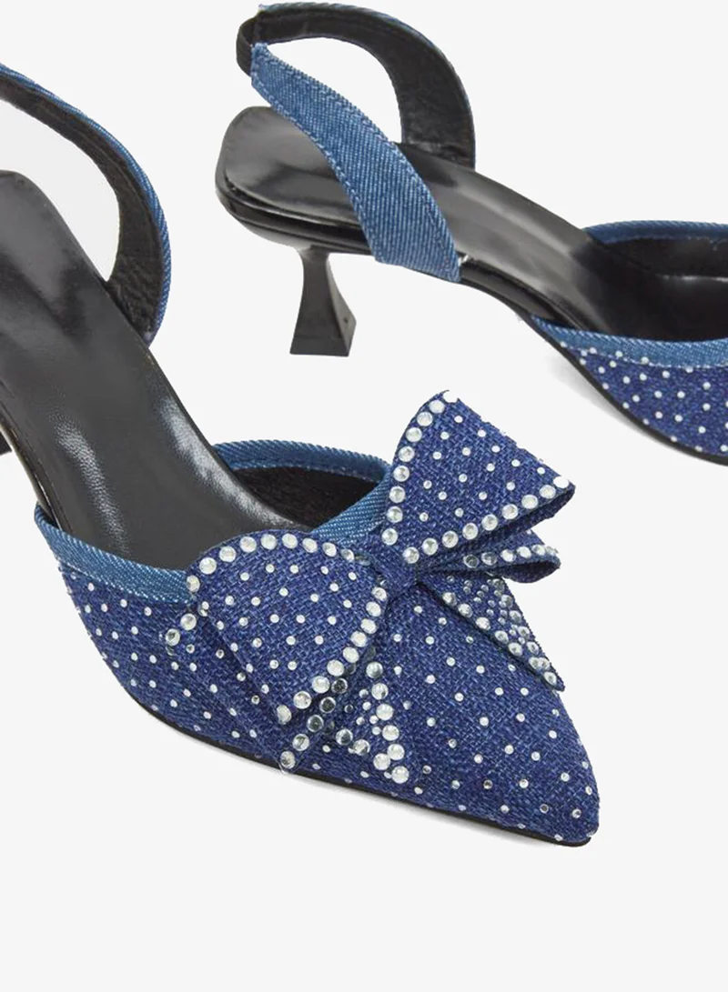 Take Two Women Denim Kitted Heel Denim Sandals