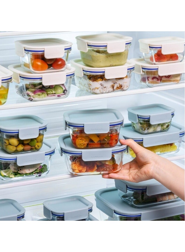 LocknLock Clear Glass Square 750ml White - Durable, Airtight, Heat-Resistant Food Storage Container - Image 4