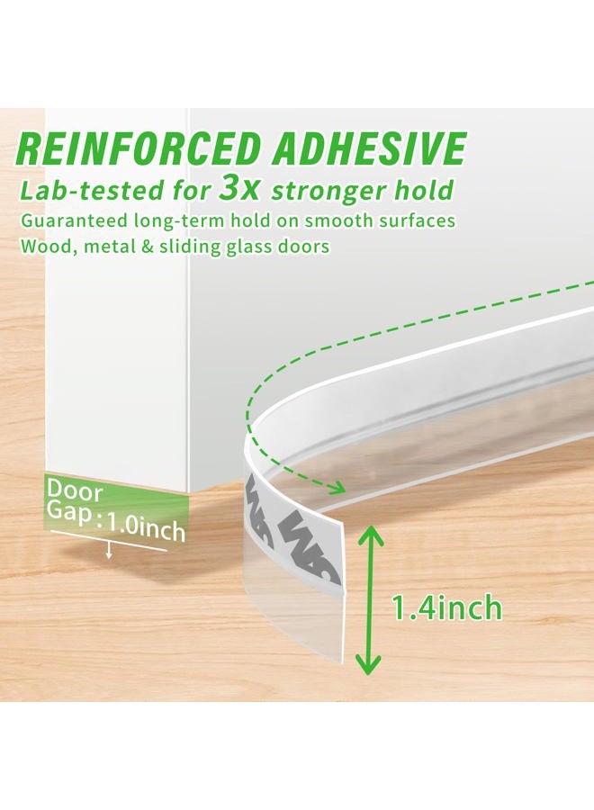 wigtda 1.4in Transparent Weather Stripping Door Seal – Flexible Silicone, Strong Adhesive, Seals Medium Gaps for Winter Cold Draft Protection and Energy Efficiency - Image 3