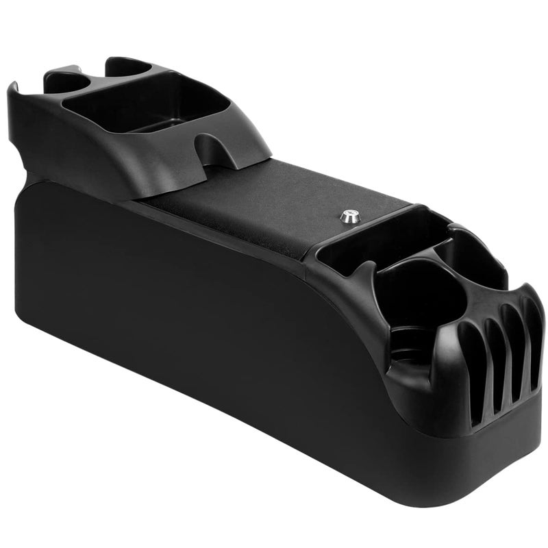 Moblorg Center Console for Minivans, SUVs, Middle Van Console, Extra Cup Holders, Large Storage, 27"L x 11.5"W x 8.5"H,Made in USA (Black) - Image 1