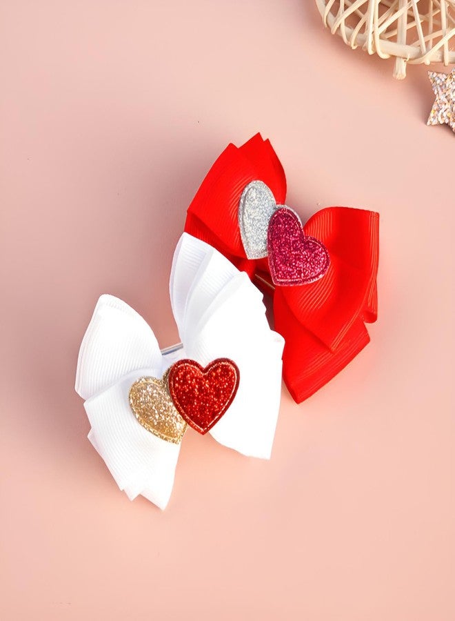 winthrop 4 Pcs Valentine's Day Hair Clips Heart Bow Hair Accessories Cute Love Glitter Sequins Hair Barrettes Holiday Headdress Hairpin for Girls Women Kids Party Cosplay Gift - Image 5