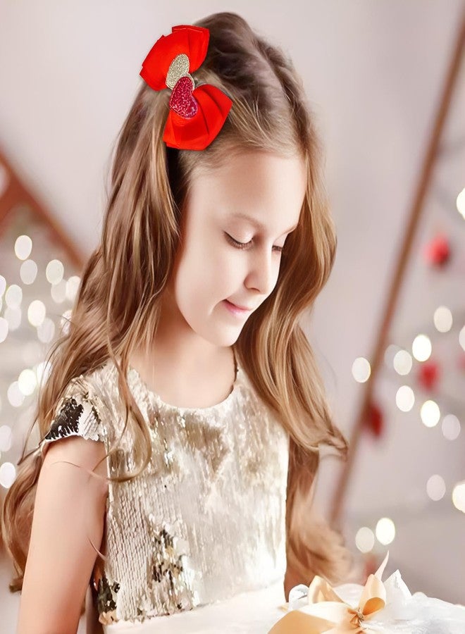 winthrop 4 Pcs Valentine's Day Hair Clips Heart Bow Hair Accessories Cute Love Glitter Sequins Hair Barrettes Holiday Headdress Hairpin for Girls Women Kids Party Cosplay Gift - Image 2