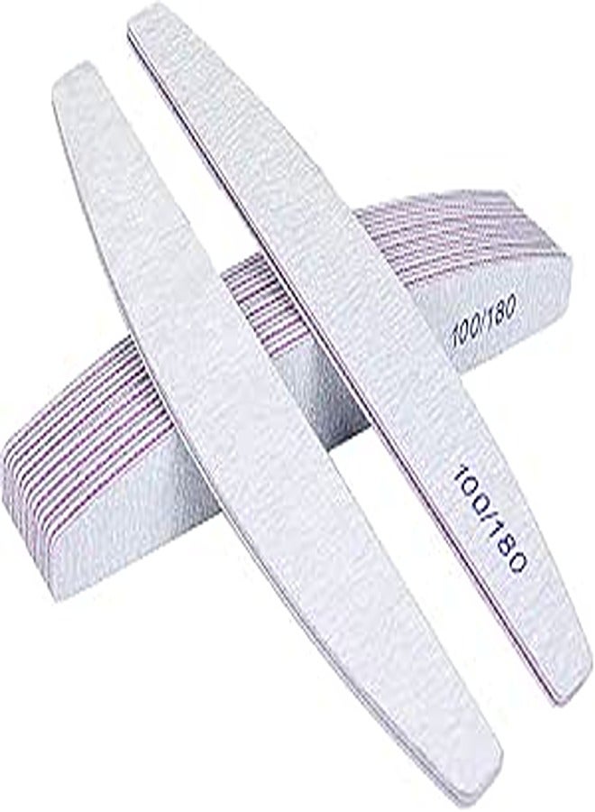 Premify 8pcs Nail File Set, Professional Washable Double-Sided 100/180 Grit Nail Files, Emery Board Manicure Tools For Shining Nails, Shape Your Nails with Smooth Edges