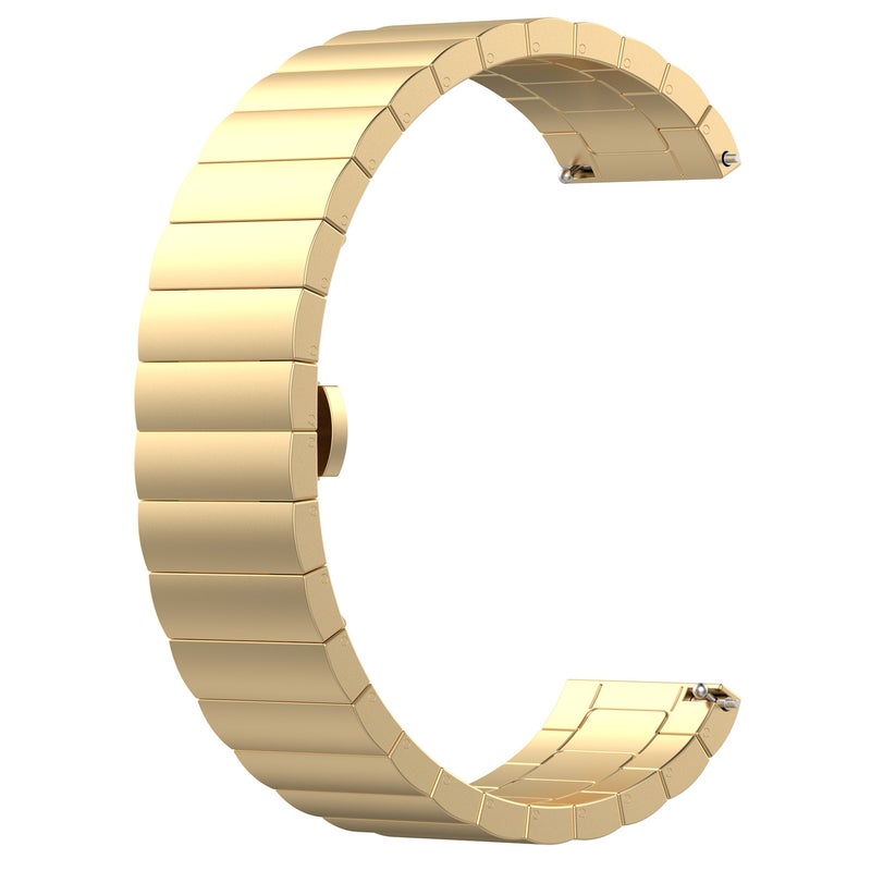 S-TOP For Garmin Vivomove 3S One Bead Butterfly Buckle Stainless Steel Metal Watch Band(Gold) - Image 2