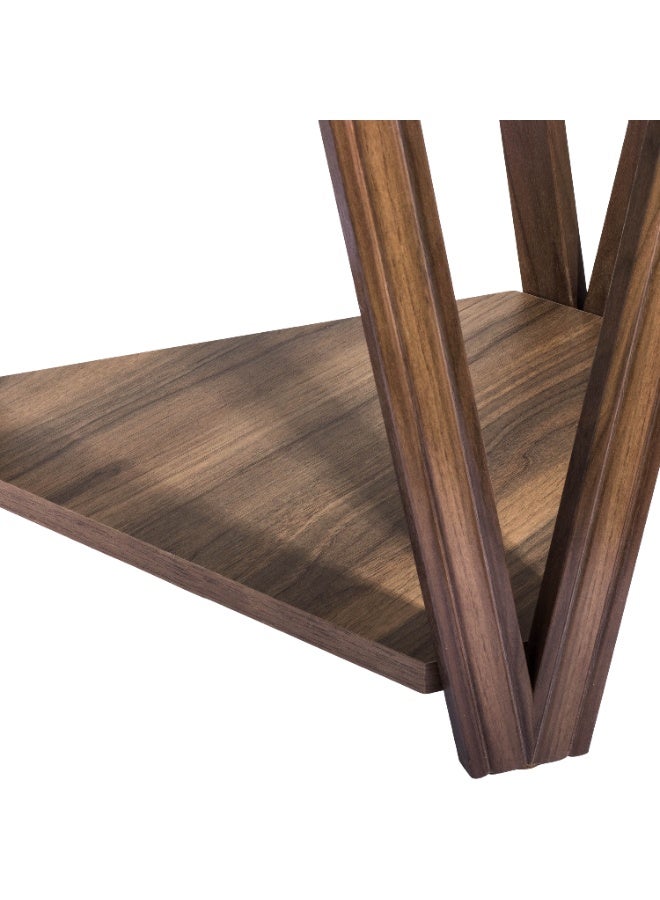 evistar High Quality Turkish Wood Ribbed Side Table For Living room, Outdoor, Bedroom - Image 3