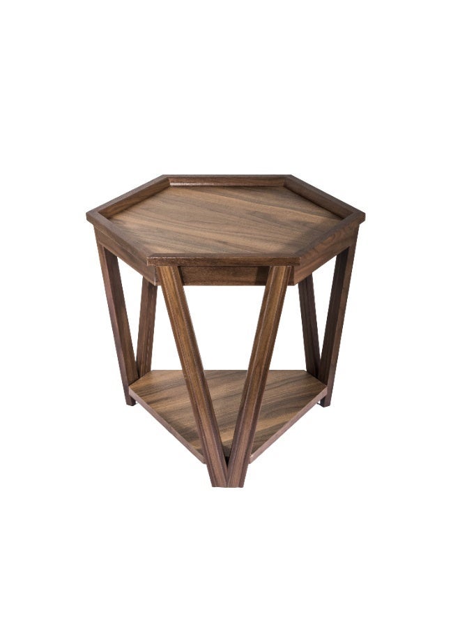 evistar High Quality Turkish Wood Ribbed Side Table For Living room, Outdoor, Bedroom - Image 1