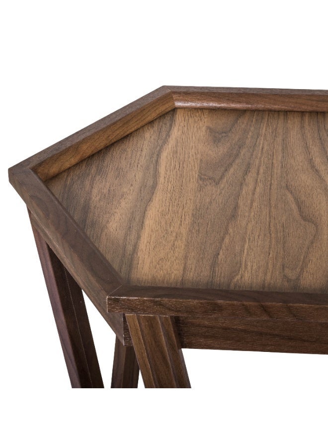evistar High Quality Turkish Wood Ribbed Side Table For Living room, Outdoor, Bedroom - Image 2