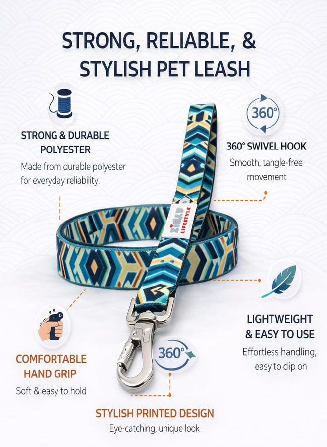 Zigly Tropical Tide Dog Leash - Large | Durable Polyester Leash with 360° Swivel Hook | Comfortable Grip for Daily Walks - Image 2