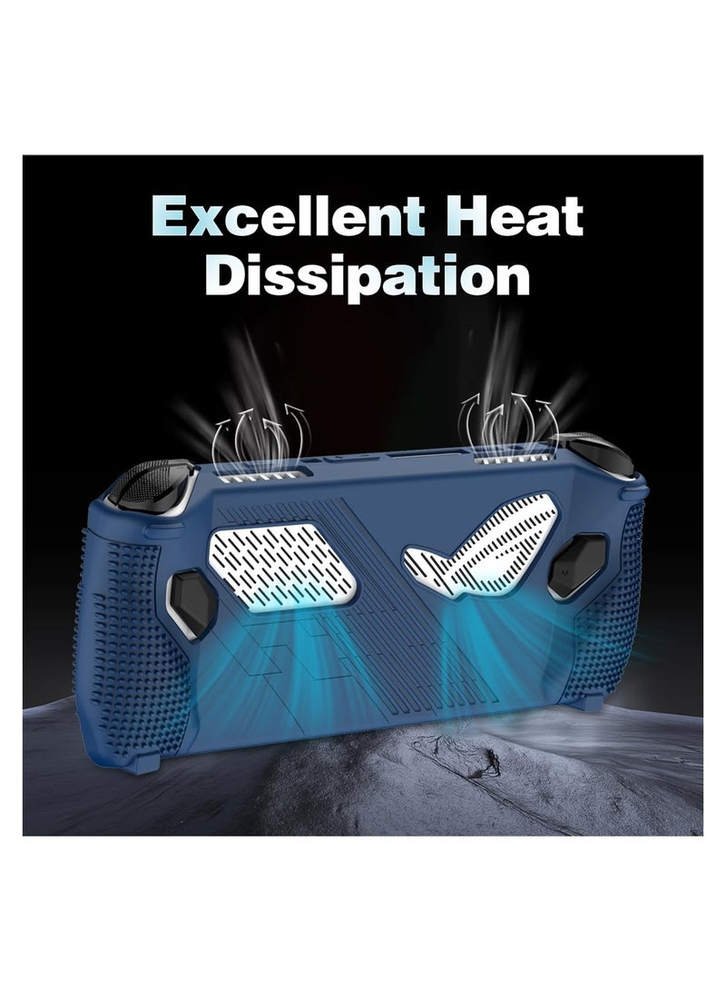 Blue Rog Ally Protective Case with Kickstand Anti-Scratch Drop-Proof Non-Slip Silicone Design and 2 Pairs of Thumb Grips for Full Protection - Image 2