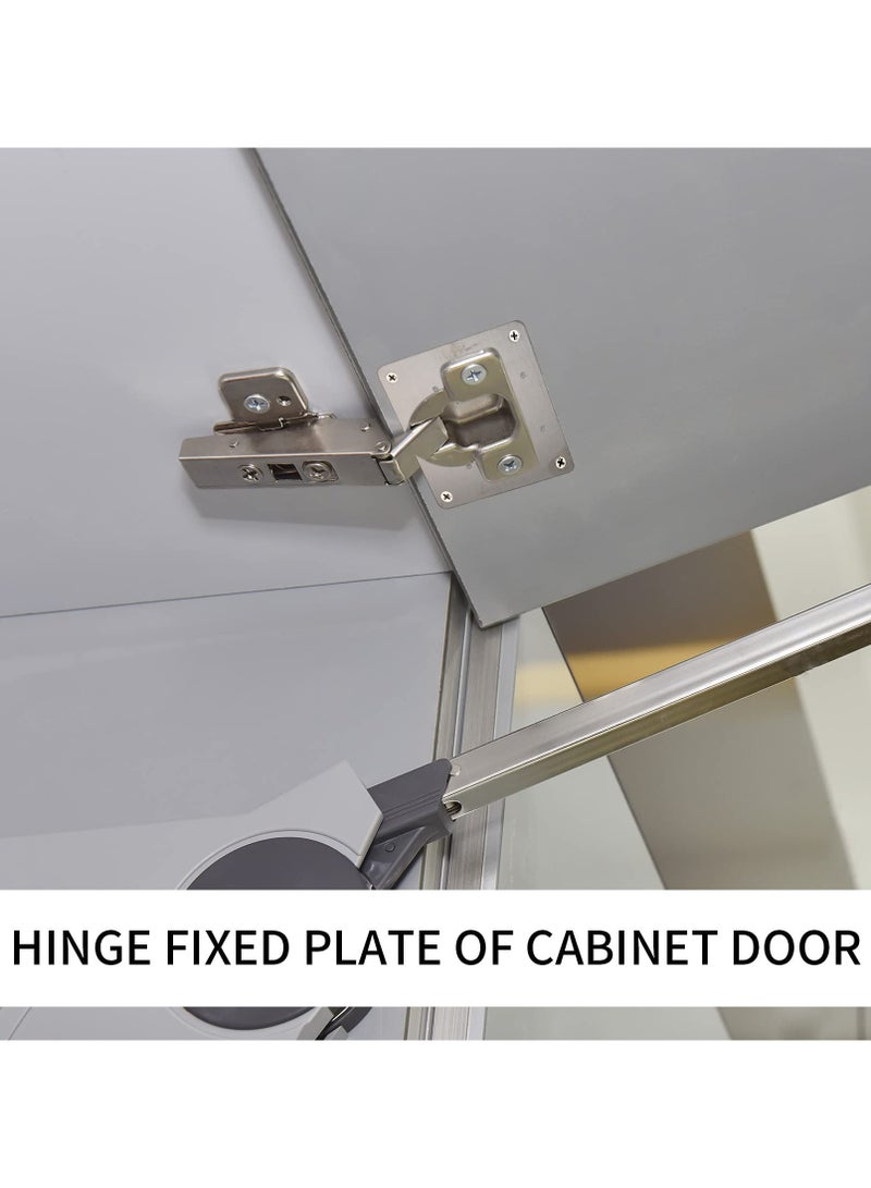 GNAFOTU 4 Pcs Hinge Repair Plate,Cabinet Hinge Repair Plate with Hole,Flat Fixing Joining Mending Plates Brackets with 24 Pcs Screws - Image 2