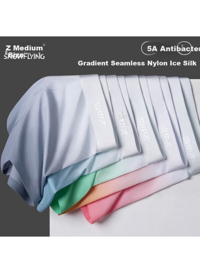 Snowflying [traceless Ice Silk] 3-pack Men's Antibacterial Underwear, Spring Boxer Briefs, Loose-fitting Student Shorts - Image 1