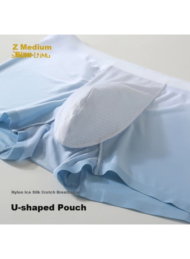 Snowflying [traceless Ice Silk] 3-pack Men's Antibacterial Underwear, Spring Boxer Briefs, Loose-fitting Student Shorts - Image 5