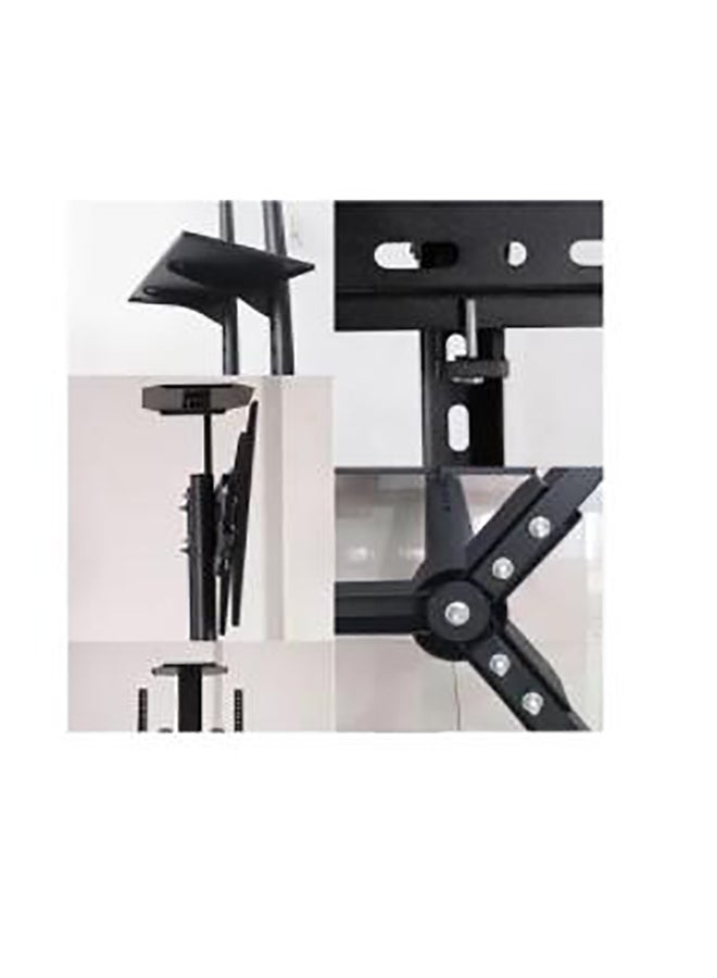 fashionhome Mobile TV Stand for 32-70 Inch Flat LED LCD OLED Screen Floor TV mount with Wheels Shelves Height Adjustable Tilt TV Cart for Samsung, Sony, LG, Hisense Smart TV Black - Image 3