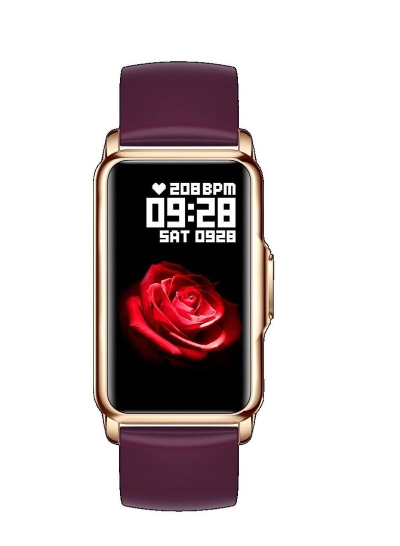 AROAQ H80 1.47 inch Golden Smart Watch Multi-Sport Mode Fitness Bracelet IP67 Waterproof Health Watch Sleep Monitoring With Purple Gold Silicone Strap - Image 2