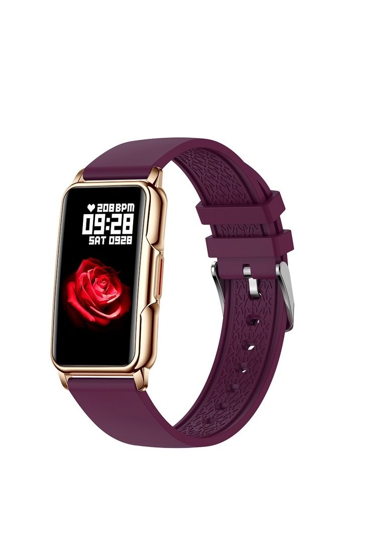 AROAQ H80 1.47 inch Golden Smart Watch Multi-Sport Mode Fitness Bracelet IP67 Waterproof Health Watch Sleep Monitoring With Purple Gold Silicone Strap - Image 1