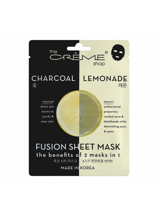 The Crème Shop Fusion Face Masks, Korean Facial Skin Care and Moisturizer - Hyaluronic Acid Charcoal and Lemon for Hydrating, Blackhead Remover, Natural Beauty Essence (5 Pack)  - Image 2