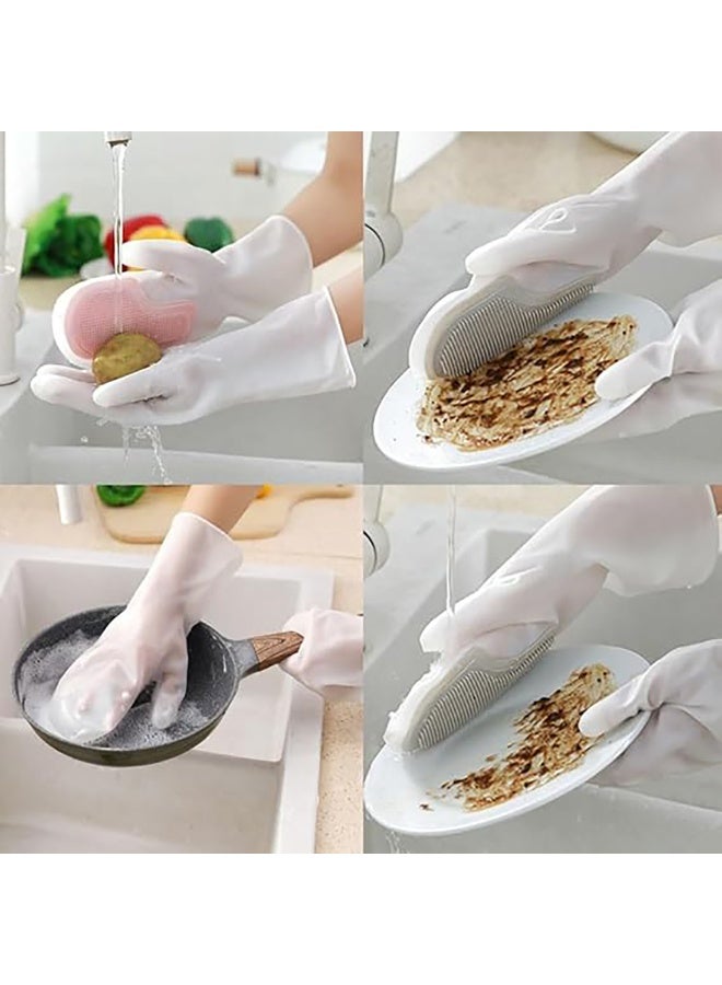 Relex 2 Pcs Rubber Dishwashing Cleaning Gloves, Waterproof, Reusable Long Kitchen Gloves, Latex-Free Household Gloves for Laundry, Cleaning, Working - Image 4