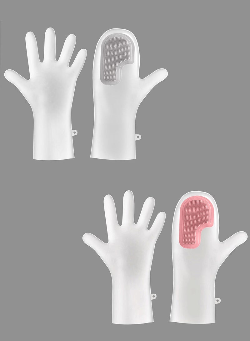 Relex 2 Pcs Rubber Dishwashing Cleaning Gloves, Waterproof, Reusable Long Kitchen Gloves, Latex-Free Household Gloves for Laundry, Cleaning, Working - Image 1