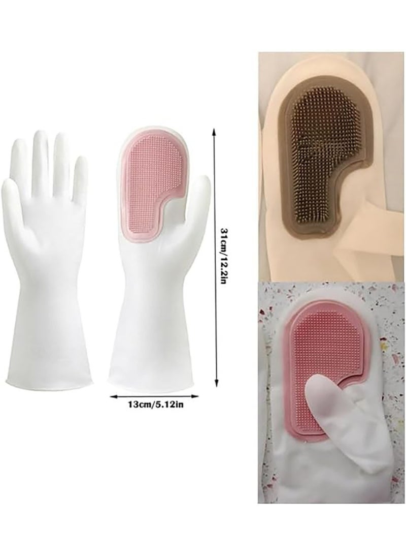 Relex 2 Pcs Rubber Dishwashing Cleaning Gloves, Waterproof, Reusable Long Kitchen Gloves, Latex-Free Household Gloves for Laundry, Cleaning, Working - Image 2